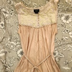 Deletta Light Pink Beaded Tank